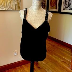 Michael kors black buckle tank top